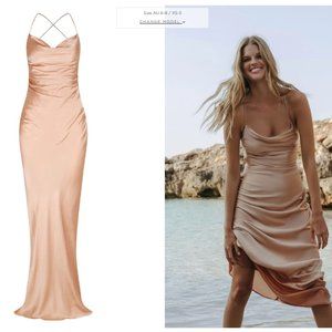 LA LUNE LACE BACK MAXI DRESS - DESERT ROSE